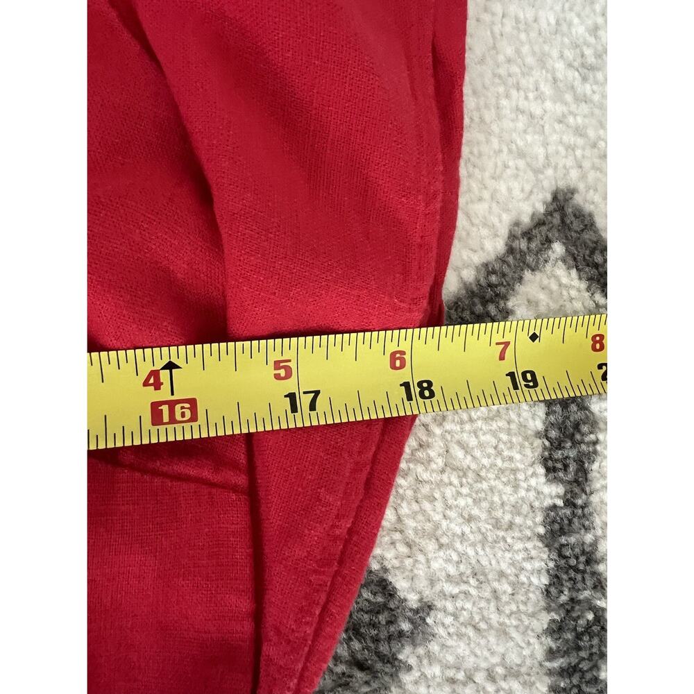 ANN TAYLOR LOFT 2024 Cherry Red Linen Blend Belted Flutter Sleeve Midi Dress 10 - Picture 13 of 14